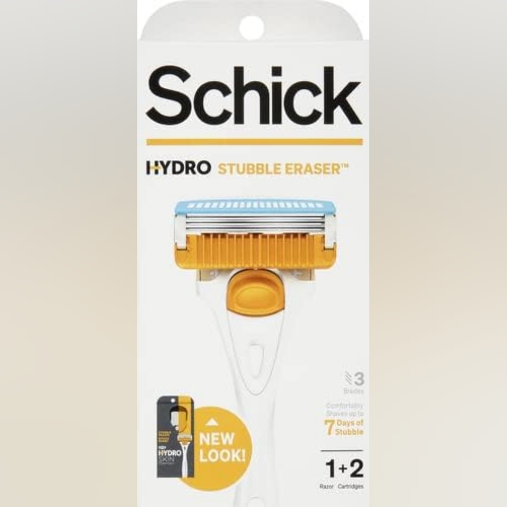 2 Schick Hydro Stubble Eraser Razor with 2 Razor Refill Blades Each
